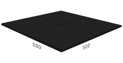 Резиновая плитка RUBBLEX STANDART, 50x50 см, черная