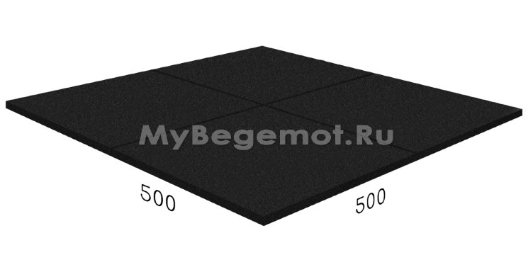 Резиновая плитка RUBBLEX STANDART, 50x50 см, черная