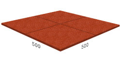 Резиновая плитка RUBBLEX STANDART, 50x50 см, терракот